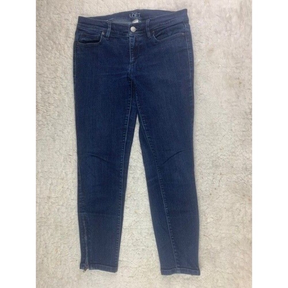 Loft Size 6 Womens Jeans Modern Skinny Zip Ankle Stretch Low Rise Med Wash